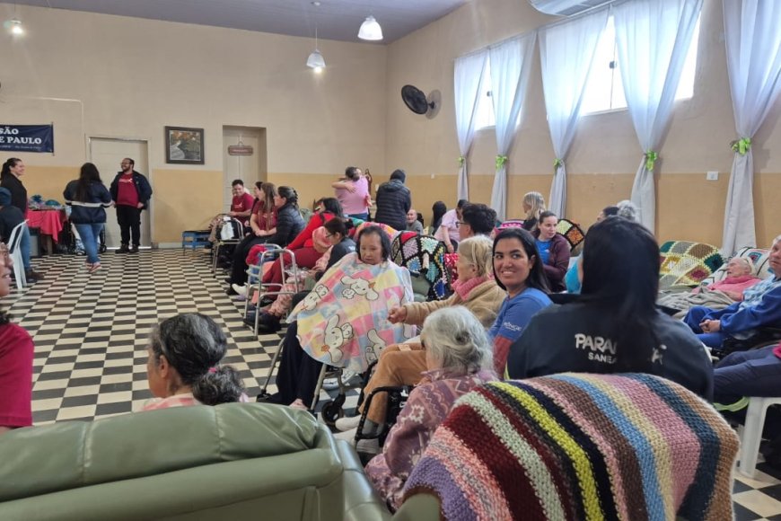 Paranaguá Saneamento promove ação do programa Voluntariguá no Asilo São Vicente de Paulo
