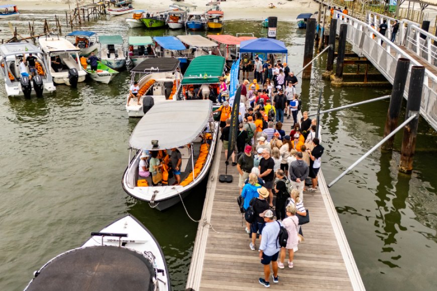 Portos do Paraná reforça turismo internacional com chegada de cruzeiro à Ilha do Mel