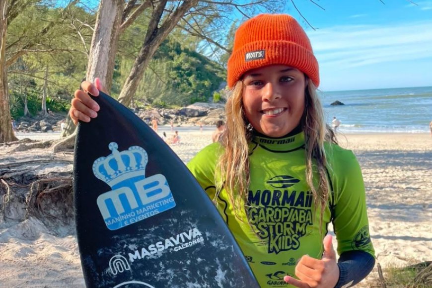 Rafa Acom é campeão da etapa do Mormaii Storm Kids na categoria Sub&12
