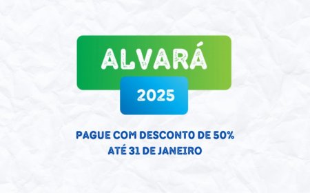 Atenção: Alvará com desconto de 50% até 31 de janeiro