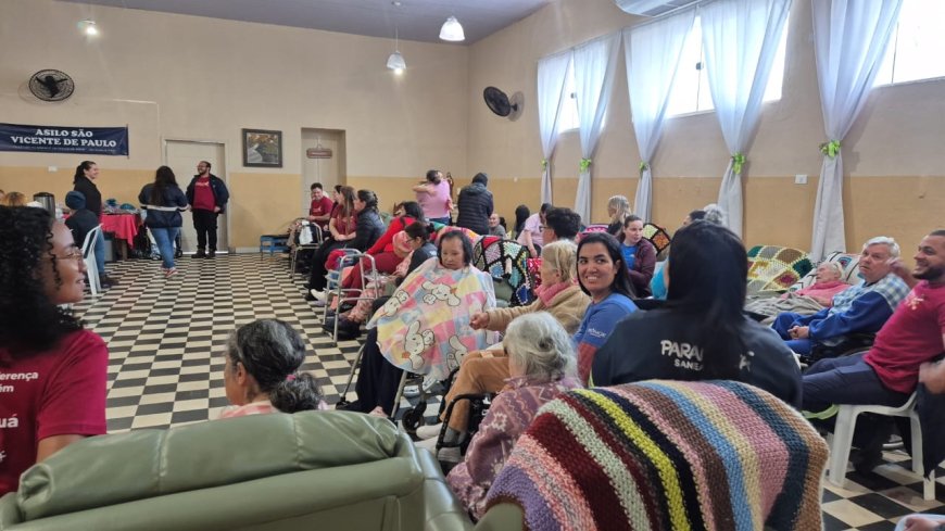 Paranaguá Saneamento promove ação do programa Voluntariguá no Asilo São Vicente de Paulo