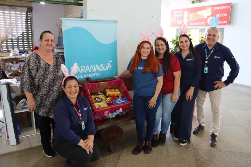 Paranaguá Saneamento participa de ação de Páscoa e contribui para distribuição de kits a crianças e idosos em Paranaguá.