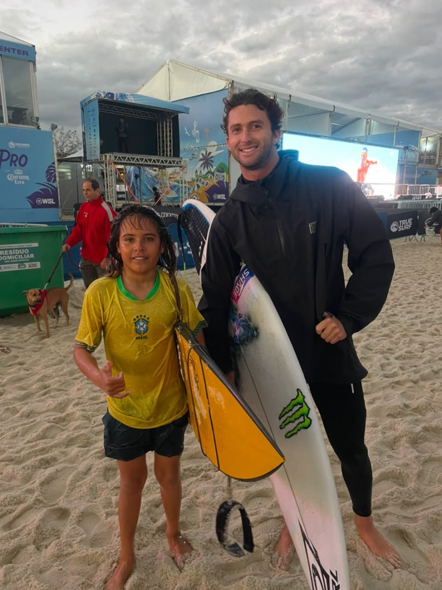 Atleta da MB Marketing vive experiência única nos bastidores da WSL em Saquarema