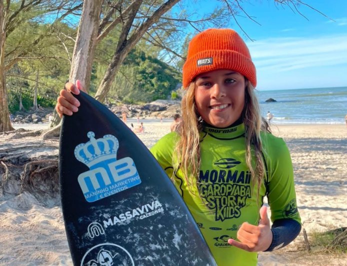 Rafa Acom é campeão da etapa do Mormaii Storm Kids na categoria Sub-12