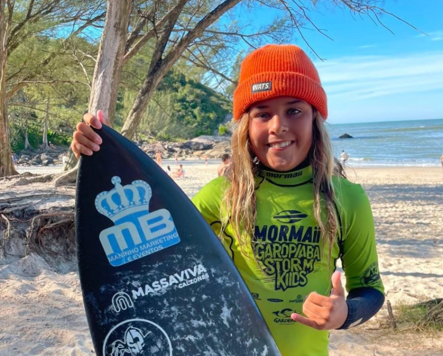 Rafa Acom é campeão da etapa do Mormaii Storm Kids na categoria Sub-12