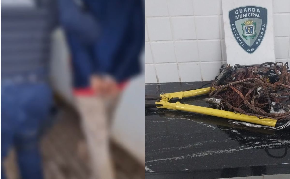 Ataque à fiação: homem é preso com alicate e fios de cobre em Cascavel