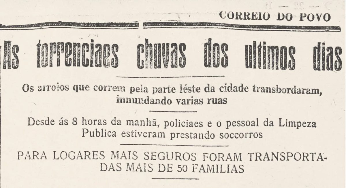 Chuva intensa castigava o Rio Grande do Sul há cem anos