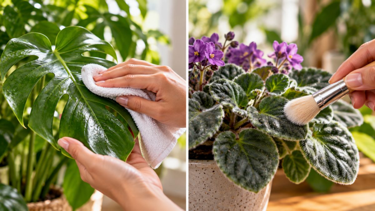 Como higienizar folhas de plantas ornamentais sem bloquear a respiração da superfície