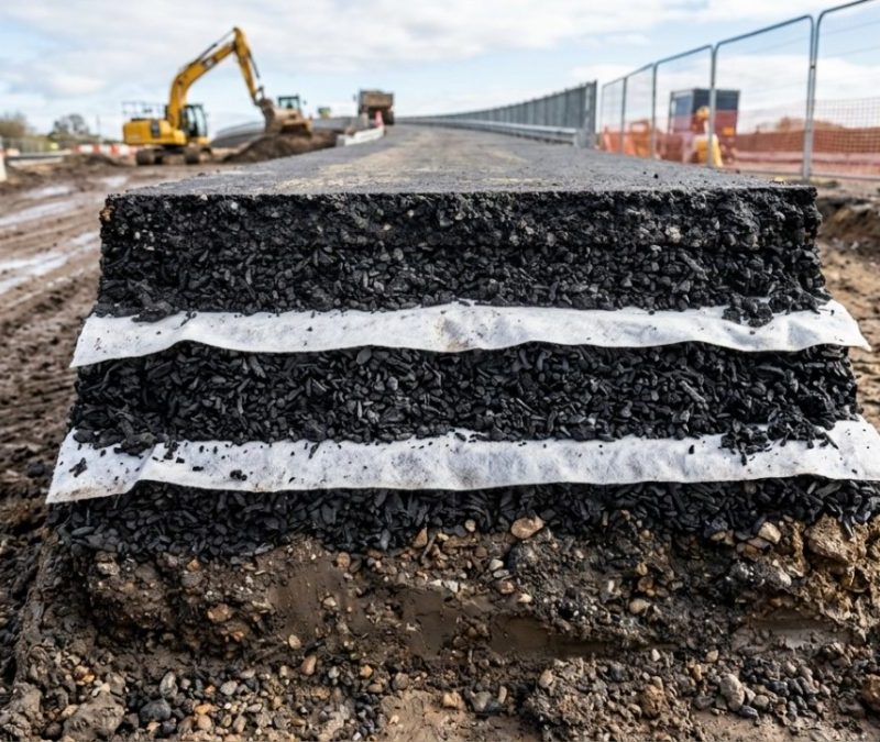 Estrada americana usa milhares de pneus velhos em fundação inovadora