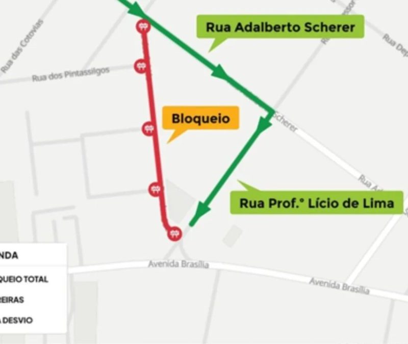 Curitiba bloqueia rua no Novo Mundo para obras do Novo Inter 2