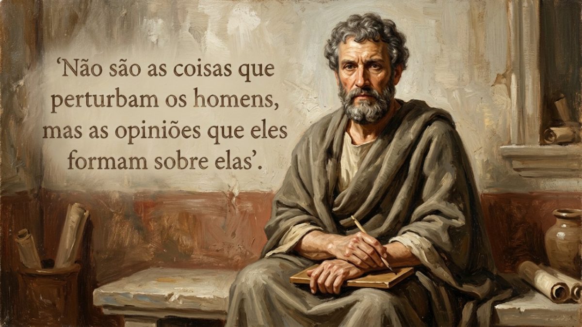 Epicteto, filósofo estoico, sobre como nossa interpretação pode pesar mais do que o próprio problema: “Não são as coisas que perturbam os homens, mas as opiniões que eles formam sobre elas”