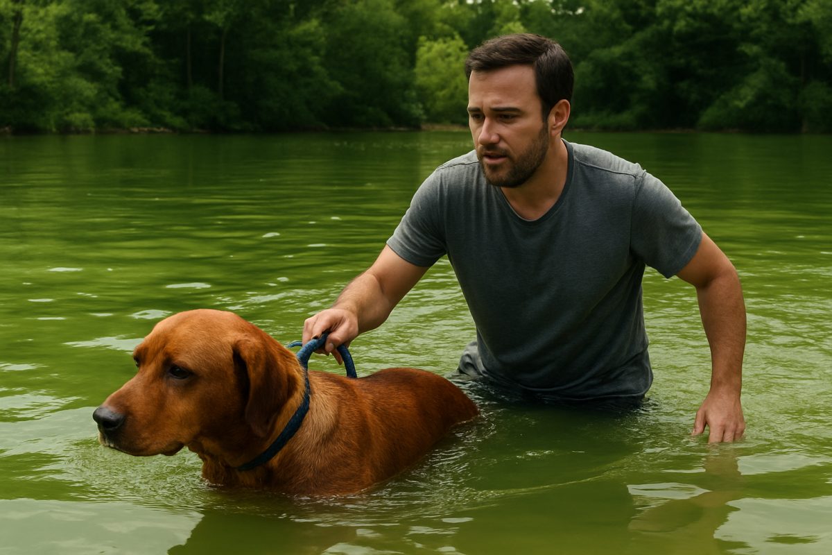 Cuidado: lago com água verde pode ser perigoso para seu cachorro