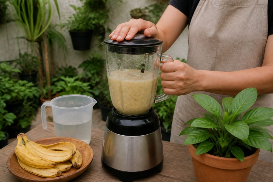 Mistura de casca de banana e água: um aliado para suas plantas