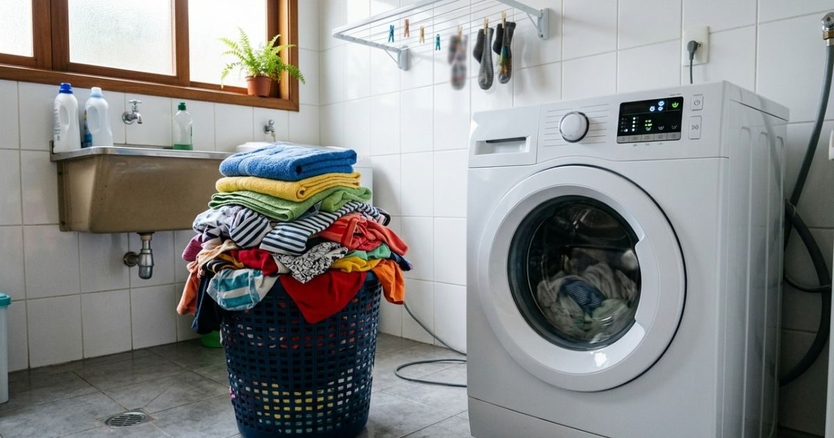 Na Austrália, a máquina de lavar não precisa de água quente para a roupa do dia a dia: usar água fria e esperar uma carga completa reduz o gasto de energia e água em cada lavagem