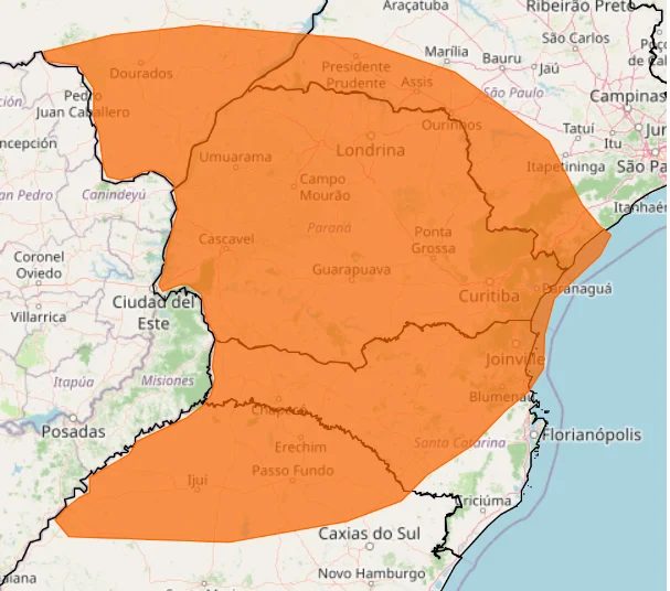 Novo ciclone extratropical no Sul intensifica chuvas e temporais no Paraná