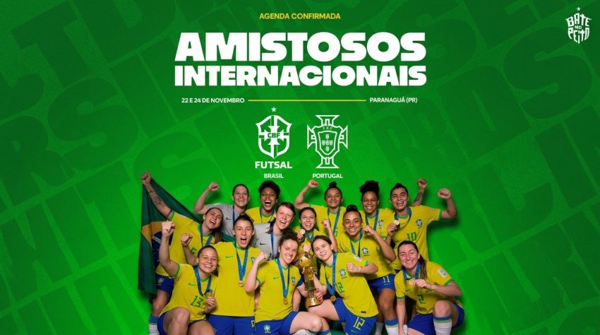 Paranaguá sedia amistosos de futsal feminino entre Brasil e Portugal