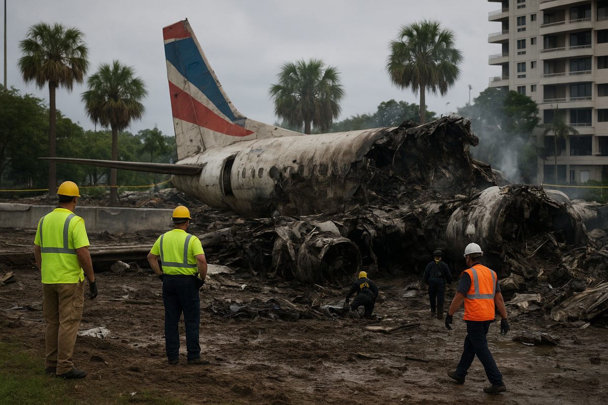 Cinco mortos em acidente de avião de carga em Miami neste domingo