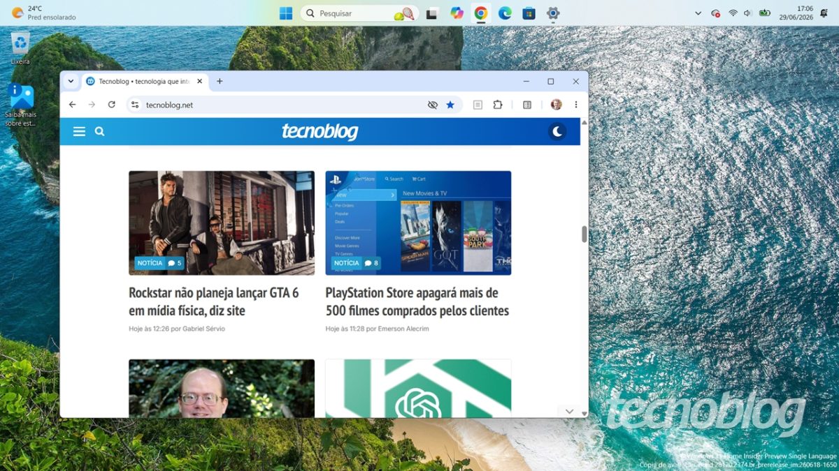 Por que o Windows 11 demorou para ter a barra de tarefas móvel