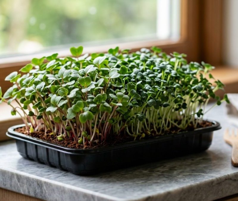 Pouco espaço e colheita rápida: microverdes de rabanete, brócolis, couve e outras espécies podem ser cultivados dentro da cozinha e ficar prontos em cerca de 10 a 14 dias