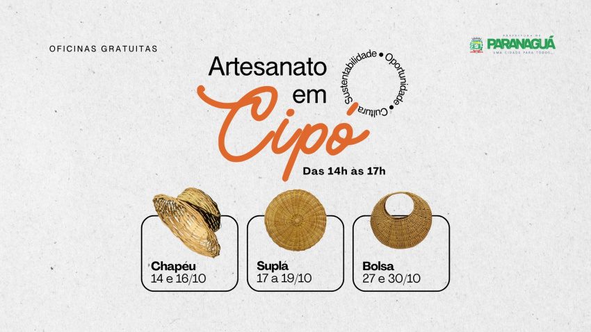 Provopar de Paranaguá oferece oficinas gratuitas de artesanato em cipó