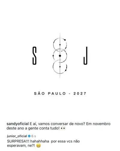 Sandy e Junior podem voltar aos palcos em 2027 para nova temporada