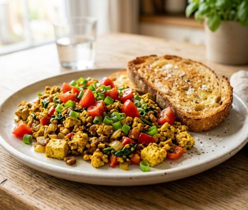 Tofu mexido: receita vegana rápida de frigideira para o café da manhã
