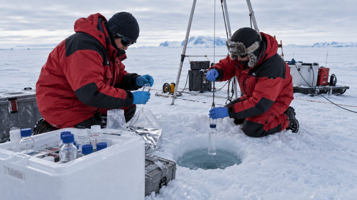 Sob o gelo polar, a água líquida ainda sustenta organismos adaptados à escuridão, e a temperatura não é o único limite para a vida