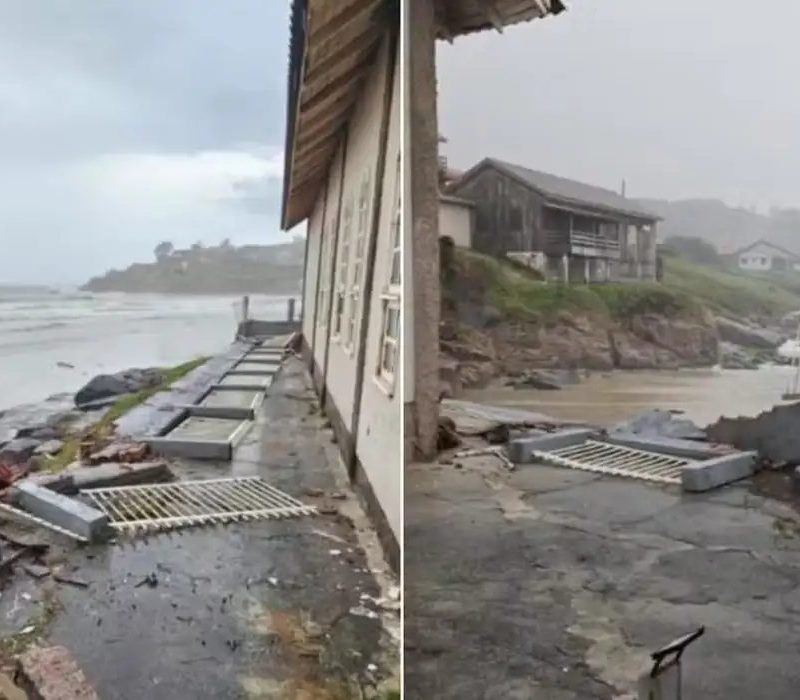 Tsunami meteorológico atinge cidades do litoral catarinense