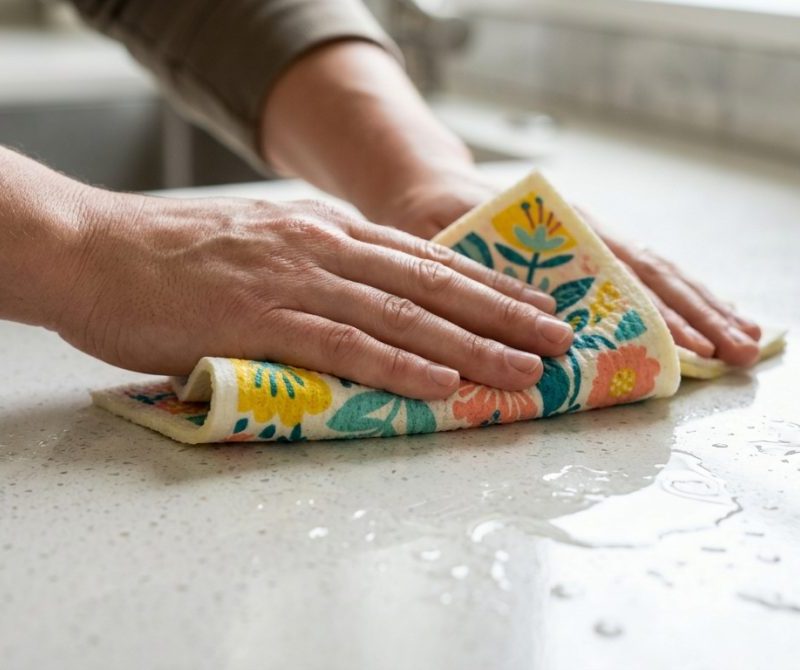 Pano sueco substitui papel toalha e revoluciona limpeza na cozinha