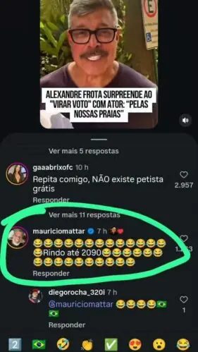 Maurício mattar responde alexandre frota após polêmica política