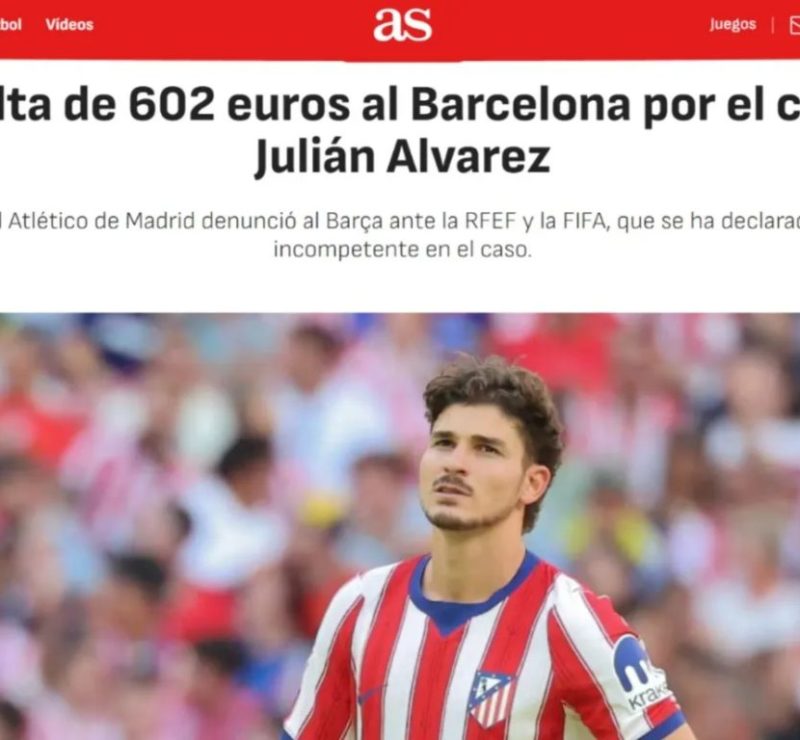Barcelona recebe multa da federação espanhola por caso Julián Álvarez