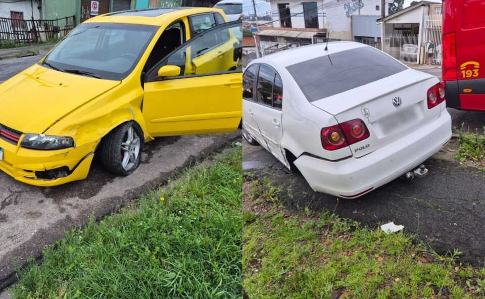 Acidente entre dois carros e moto deixa três feridos no Parolin