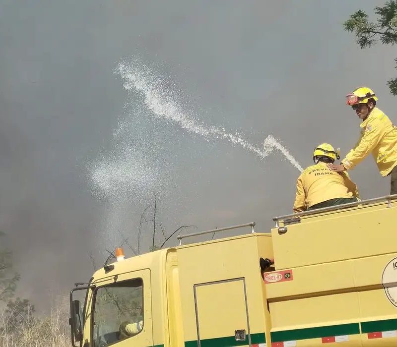 Incêndio em área de vegetação na UnB é contido por bombeiros