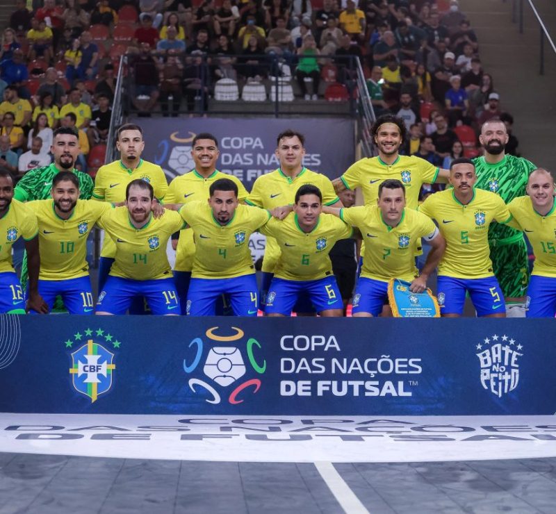 Brasil goleia o afeganistão e fatura o tricampeonato da copa das nações de futsal
