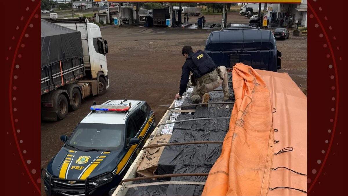Caminhoneiro mente sobre pane mecânica e carreta vazia, e polícia descobre 200 mil maços de cigarros contrabandeados, no Paraná