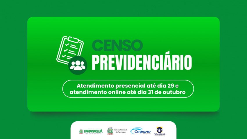 Censo Previdenciário de Paranaguá termina em 31 de outubro; 384 cadastros ainda não foram iniciados