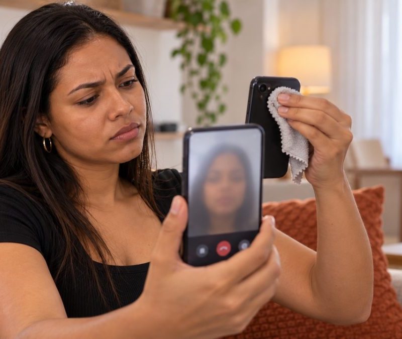 Cliente descobre câmera embaçada após trocar tela de celular em assistência