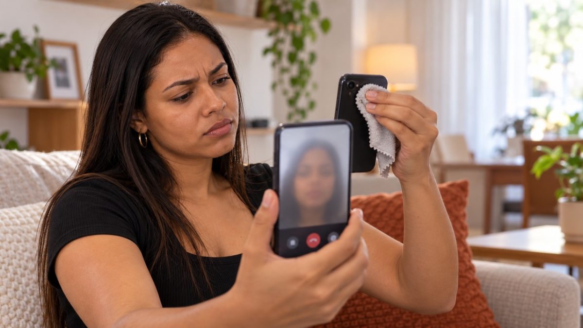 Cliente leva o celular para trocar a tela, recebe o aparelho funcionando e dias depois percebe que a câmera frontal ficou embaçada enquanto a assistência diz que não mexeu naquela peça