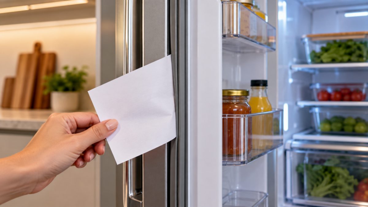 Colocar uma folha de papel sob a borracha da geladeira e puxar devagar: o teste simples que mostra quando a vedação perdeu força