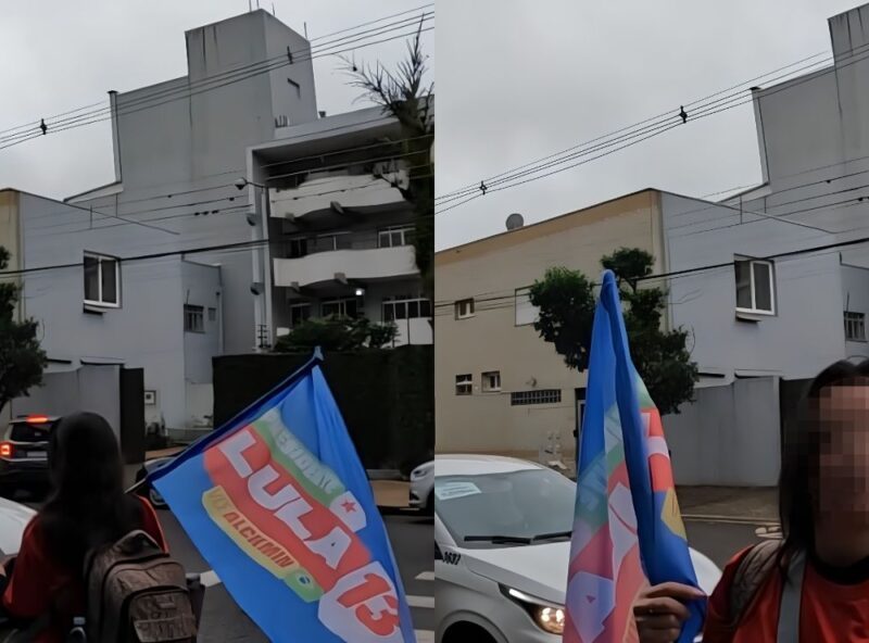 Eleitora faz bandeiraço em frente a colégio no Paraná e é abordada pela polícia