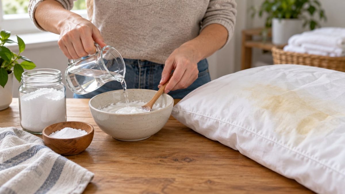 Como remover manchas de travesseiro com um remédio caseiro sem danificá-lo