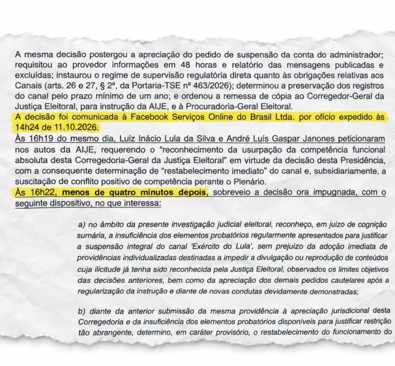 Cueva leu 21 laudas e escreveu outras 13 em 4 minutos a favor de Lula