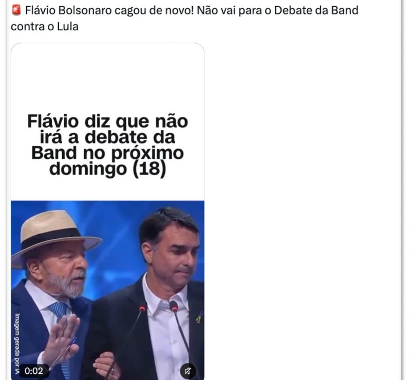 Ausência de Flávio Bolsonaro em debate gera onda de memes na web