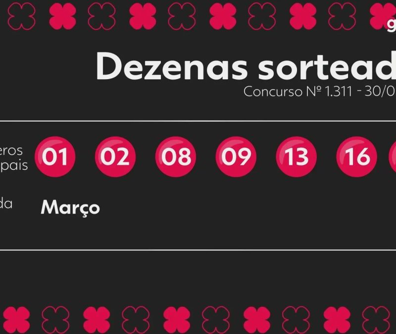 Dia de Sorte 1311: confira o resultado e os números sorteados