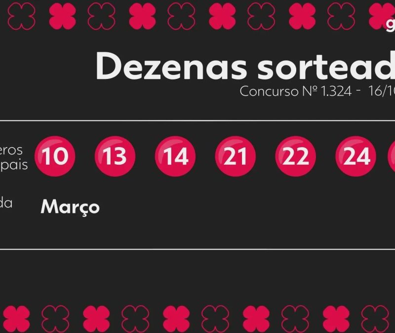 Dia de Sorte 1324 acumula e vai a R$ 270 mil; confira dezenas