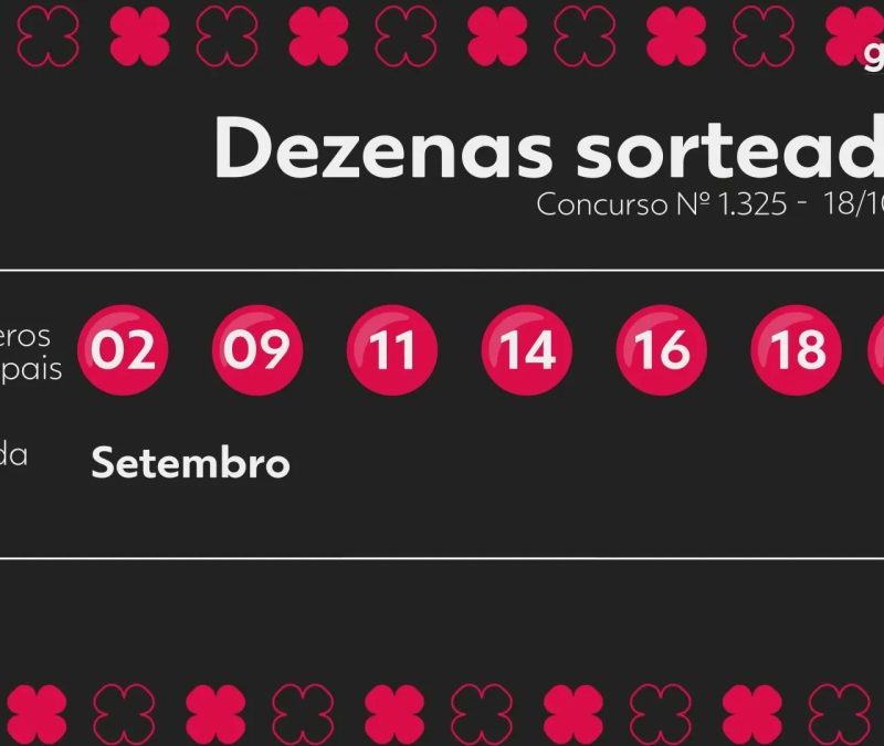 Dia de Sorte 1325 acumula e vai a R$ 450 mil; veja dezenas