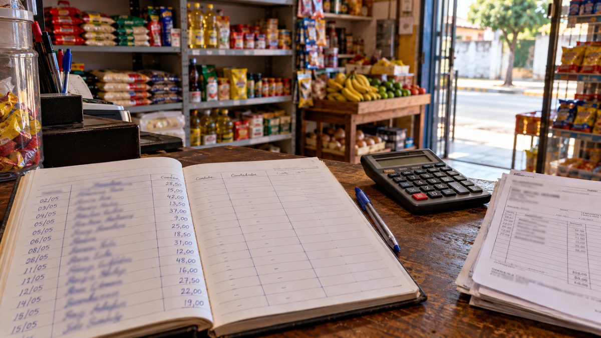Dona de uma pequena loja começa a vender fiado para clientes antigos durante um mês difícil, percebe depois que conhece todo mundo pelo rosto mas não tem telefone de metade das pessoas que lhe devem