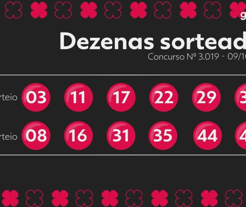 Dupla sena 3019: veja os números sorteados e premiação acumulada