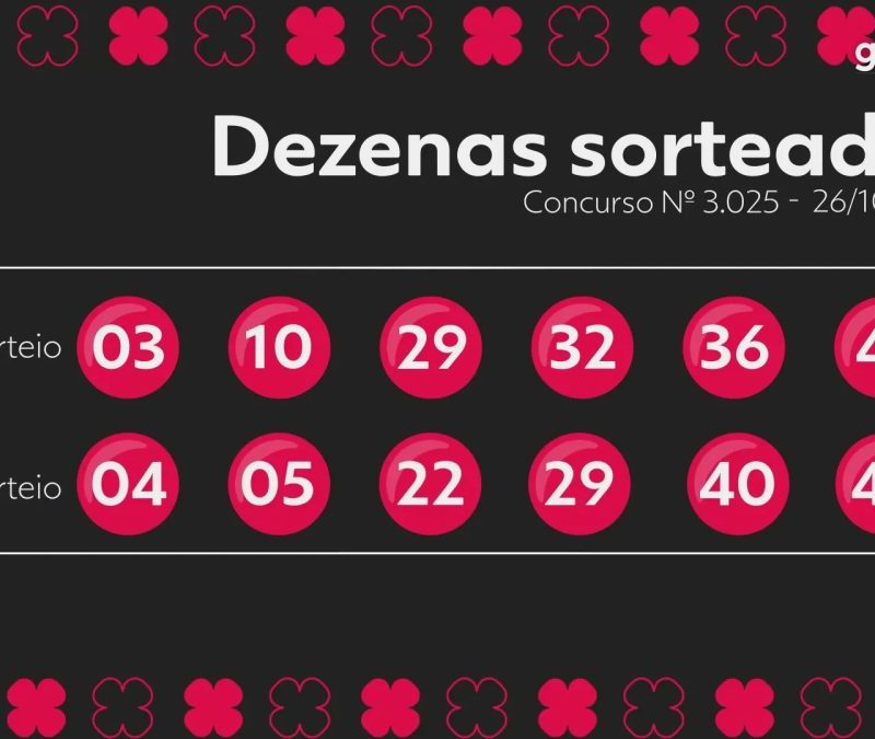 Resultado da dupla sena de hoje: concurso 3025 acumula