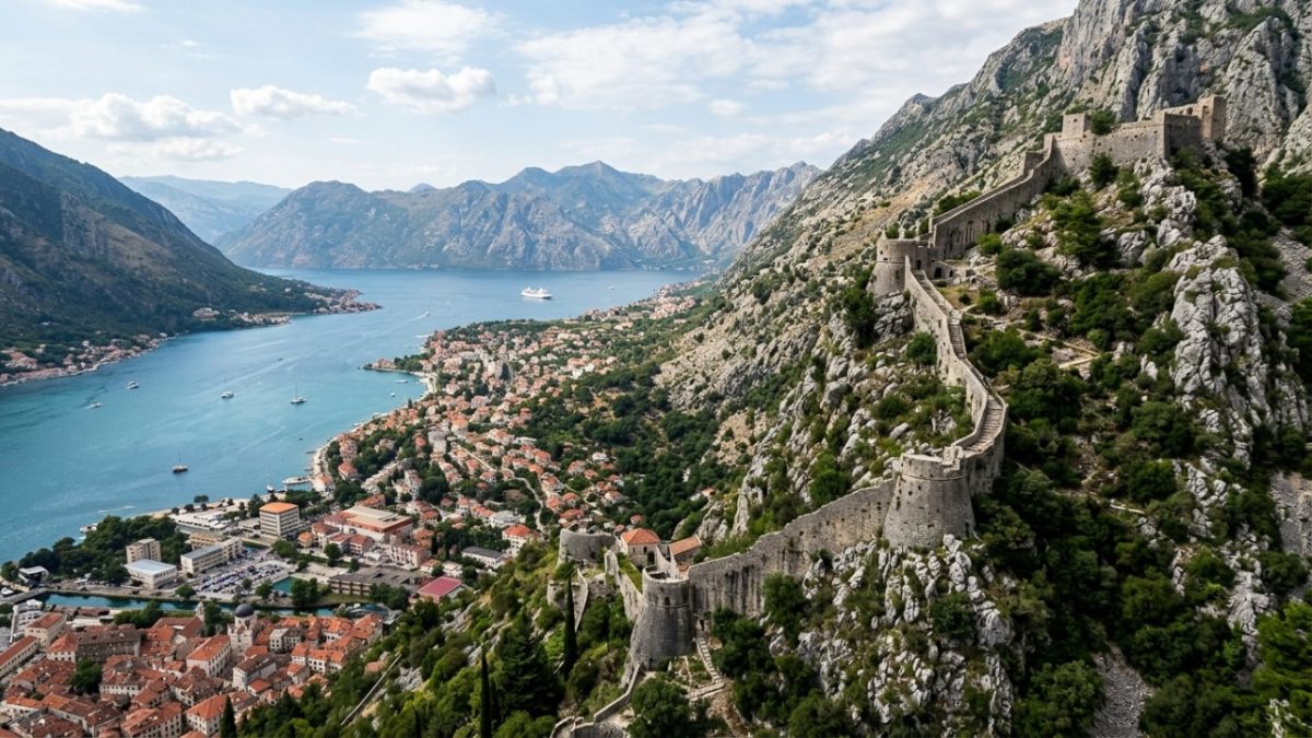 Entre duas baías interligadas e montanhas que sobem quase 1.500 metros, muralhas, igrejas românicas e antigos palácios formam a cidade de Montenegro que foi um importante centro artístico e comercial do Adriático medieval